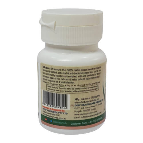Deep Ayurveda Immuno Plus 500mg Veg Capsules - Grab2buy