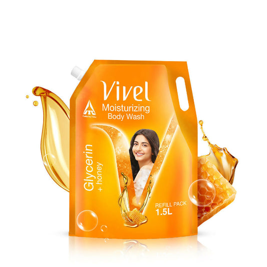 Vivel Moisturizing Body Wash Glycerin & Honey Shower Gel Supersaver XL Refill Pouch  Grab2Buy Vivel Grab2Buy