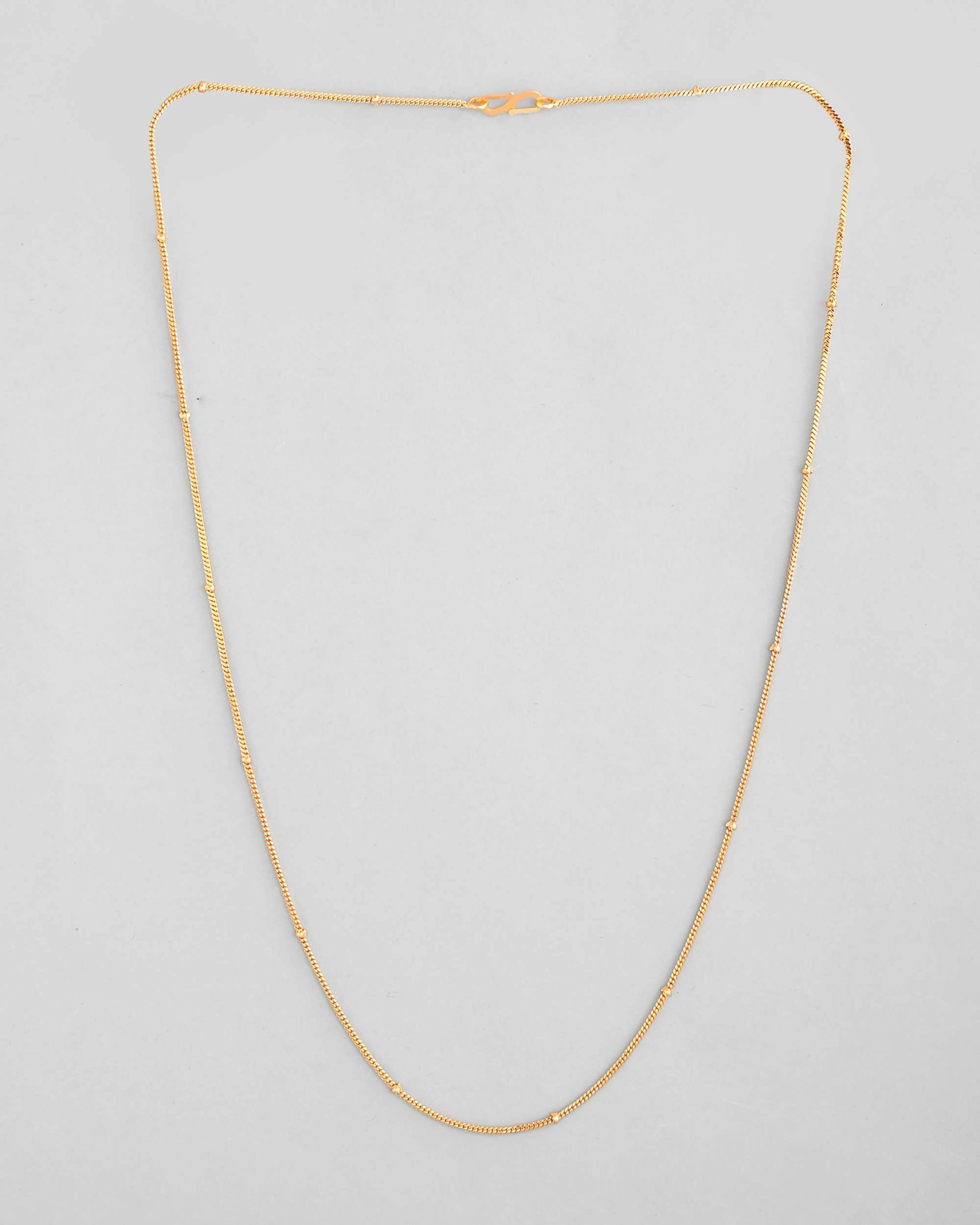 VOJ Gold-Polished Small Gold Beads Chain For Women 