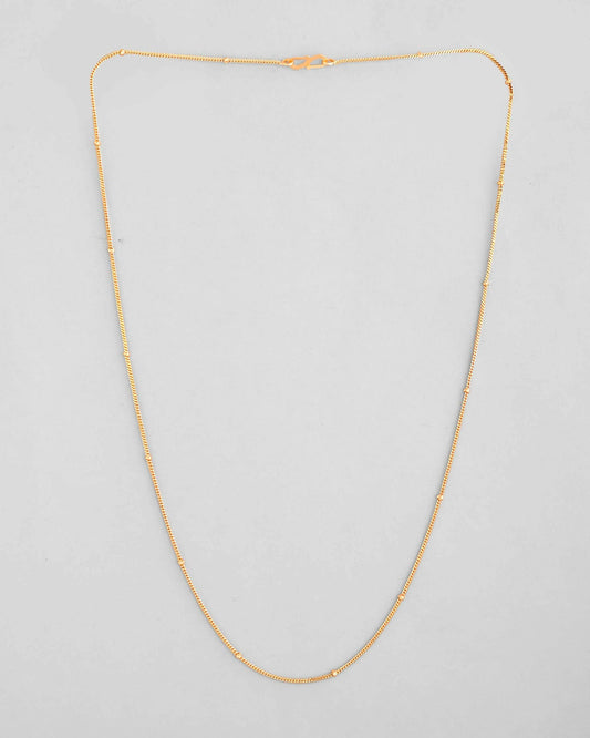 VOJ Gold-Polished Small Gold Beads Chain For Women 