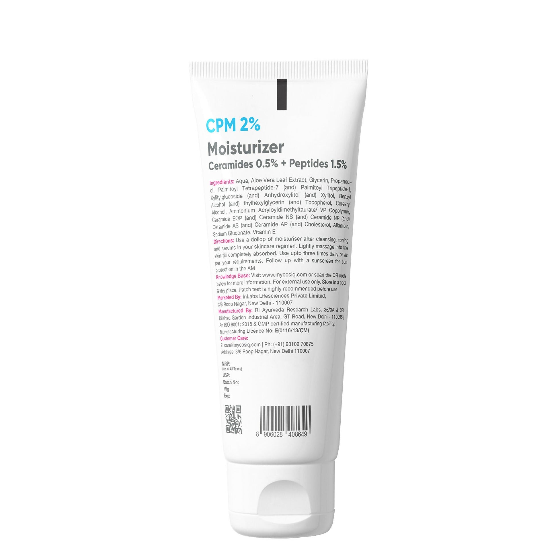 Cos-IQ CPM 2% Ceramides & Peptides Moisturizer