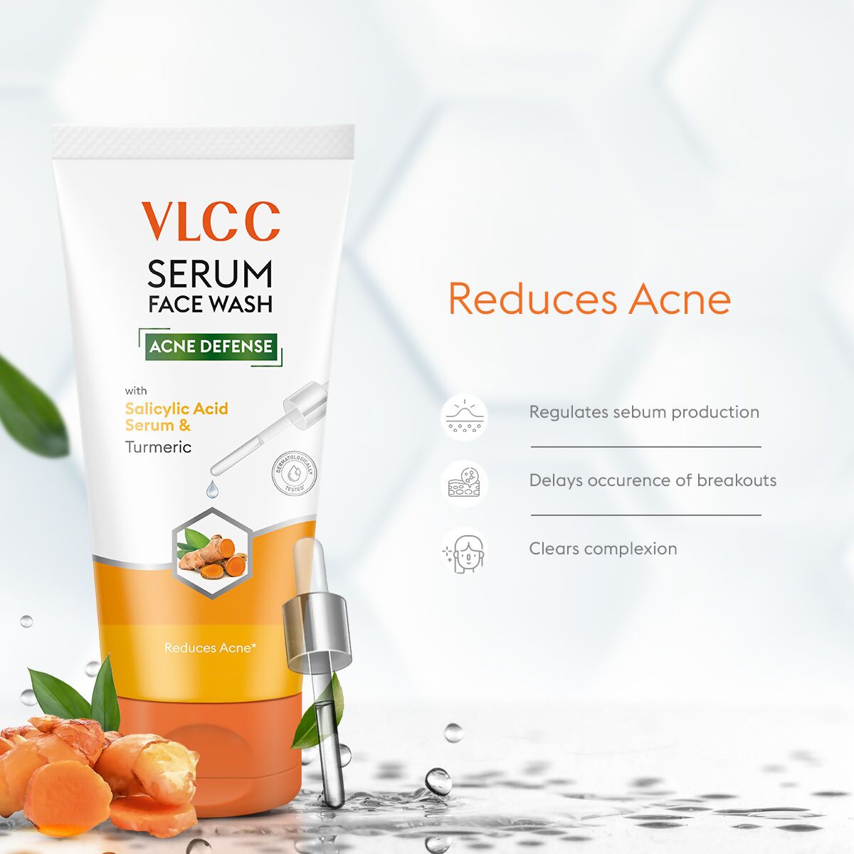 VLCC Acne Defense Serum Face Wash with Salicylic Acid Serum & Turmeric - Grab2buy