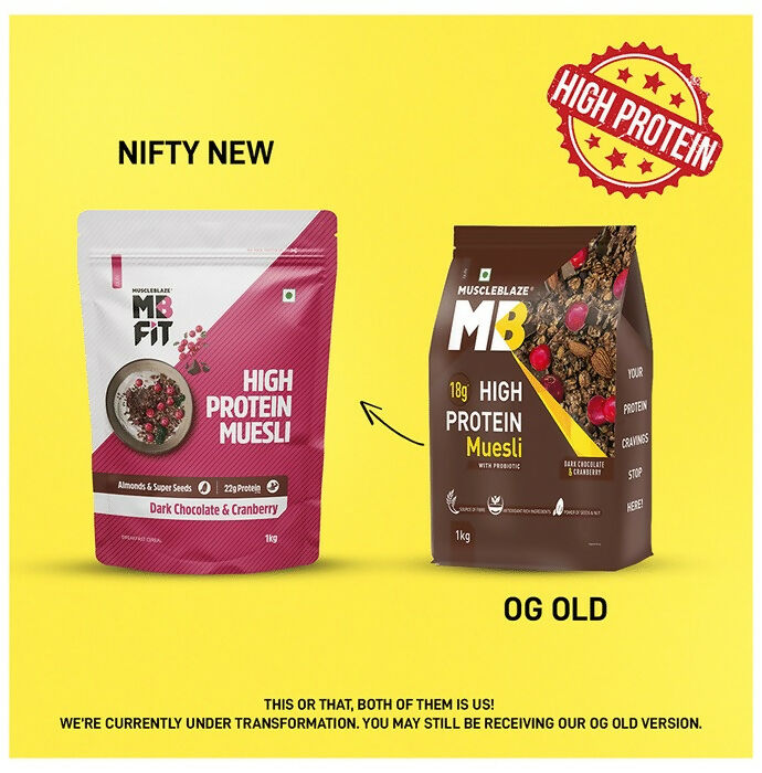 MuscleBlaze Fit High Protein Muesli - Dark Chocolate & Cranberry - Grab2buy