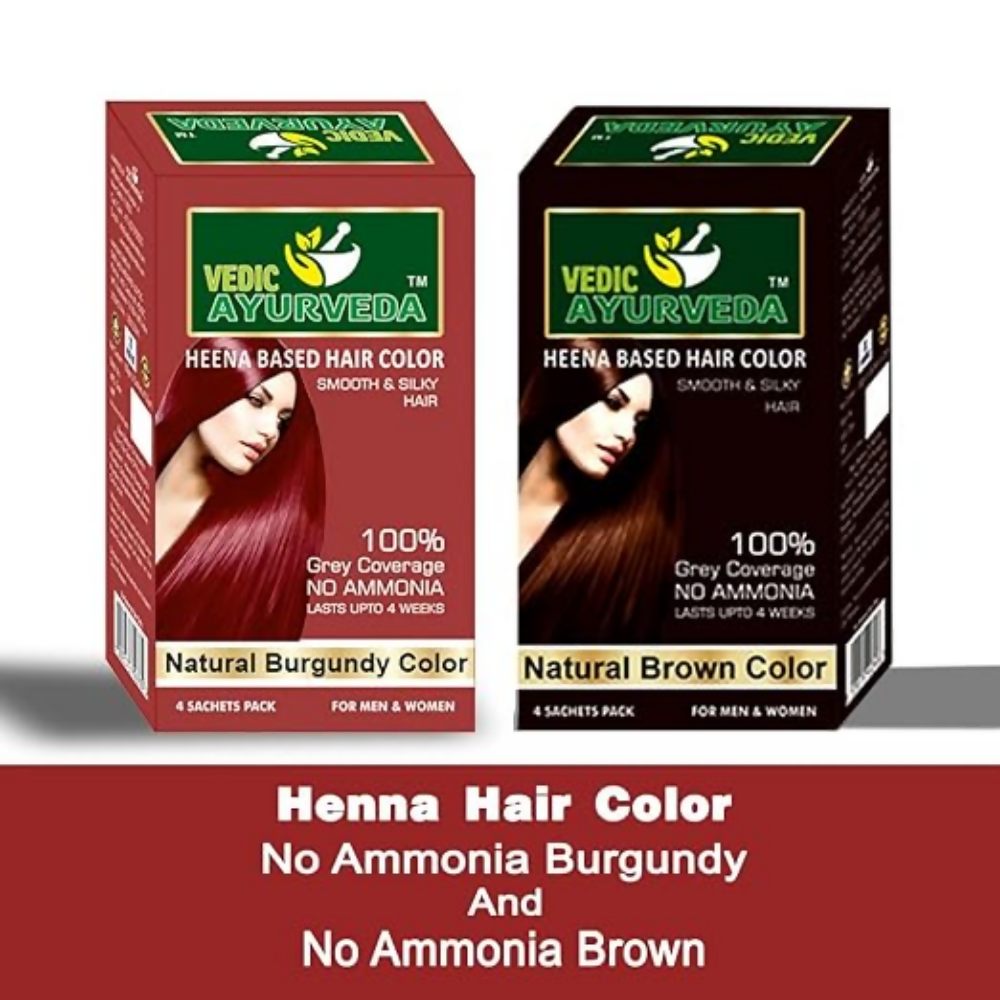 VedicAyurveda No Ammonia Burgundy & No Ammonia Dark Brown Hair Color  Grab2Buy VedicAyurveda Grab2Buy