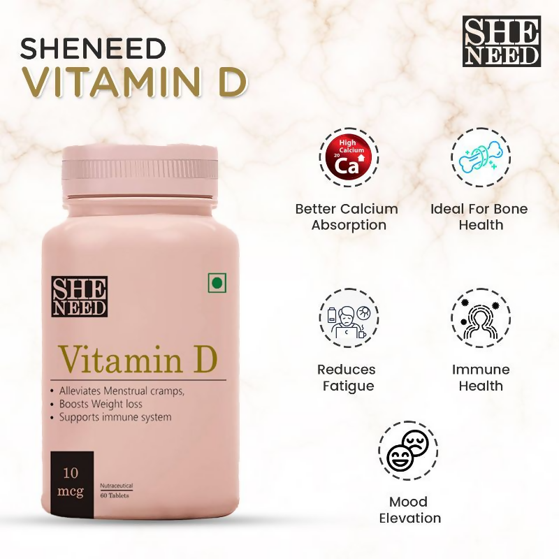 SheNeed Vitamin D Supplement For Women Tablets 
