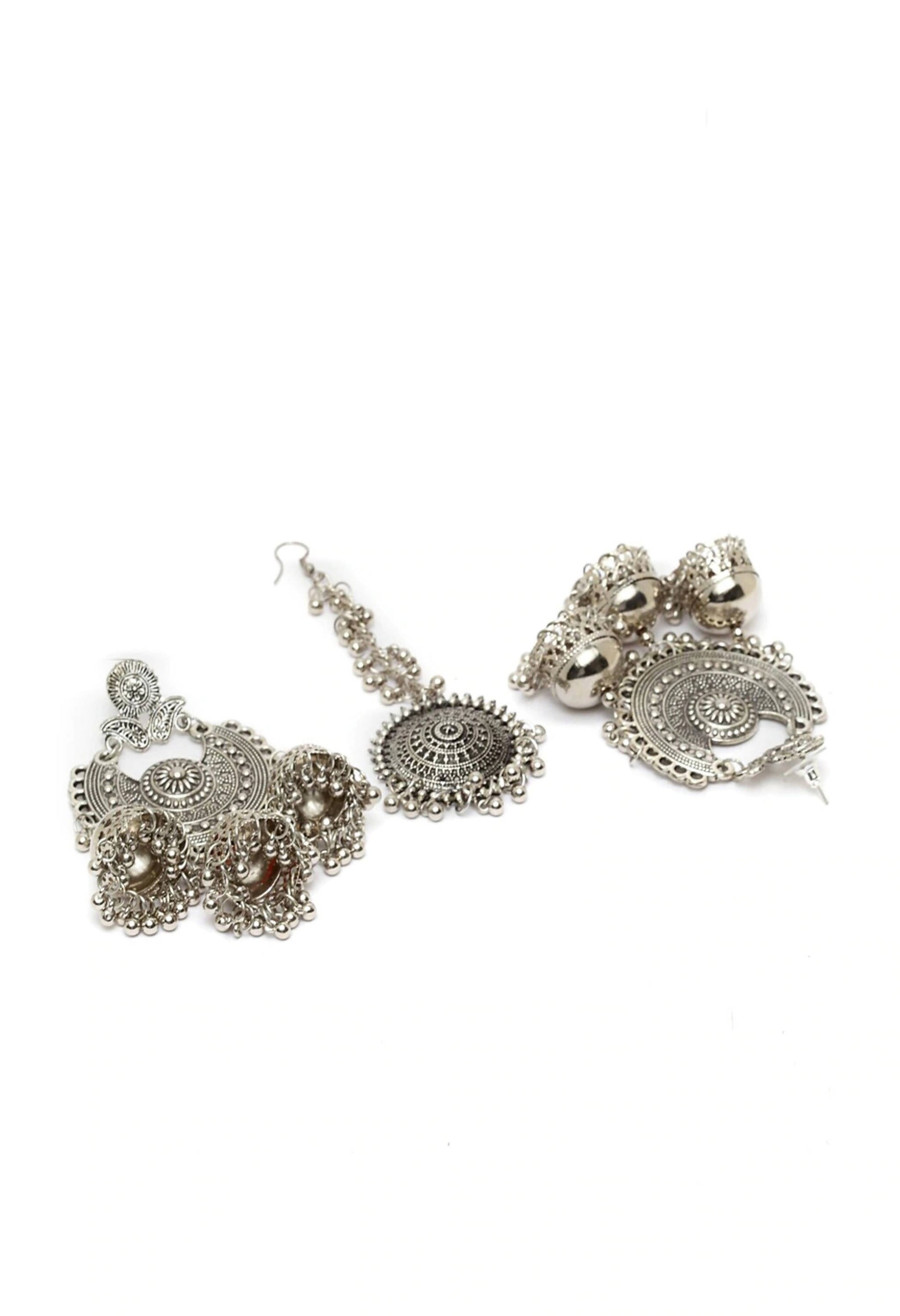 Mominos Fashion Johar Kamal Beautiful Jhumkas With Maang Tikka Earrings - Grab2buy