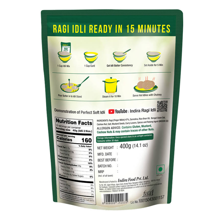 Indira's 15 Minutes Ragi Masala Idli Powder Mix - Grab2buy
