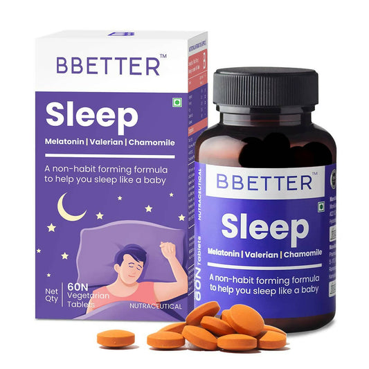 BBETTER Sleep Tablets Melatonin, Valerian, Chamomile 