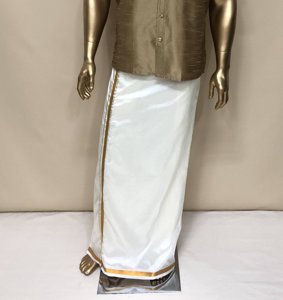 Rajavivaha Art Silk Cream Color Dhoti 