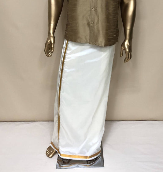 Rajavivaha Art Silk Cream Color Dhoti 