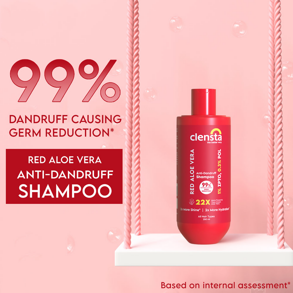 Clensta Red Aloe Vera Anti-Dandruff Shampoo 
