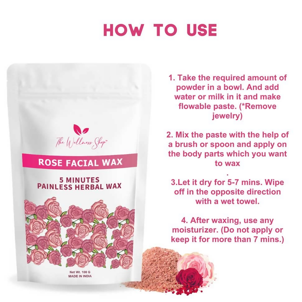 The Wellness Shop Rose Facial Wax Powder  Grab2Buy The Wellness Shop Grab2Buy