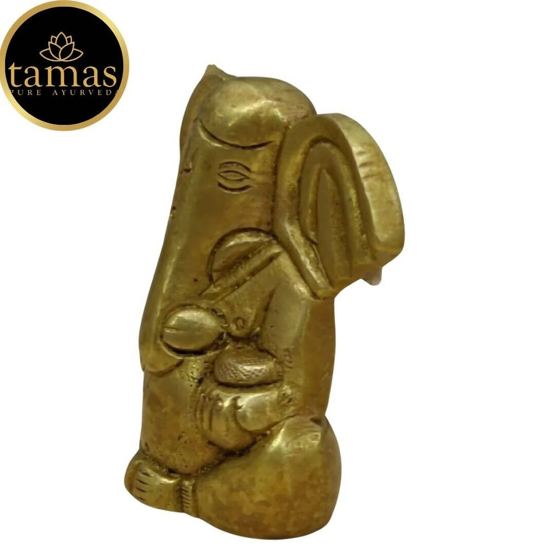 Tamas Brass Ganesha Statue for Temple (Golden) - Grab2buy