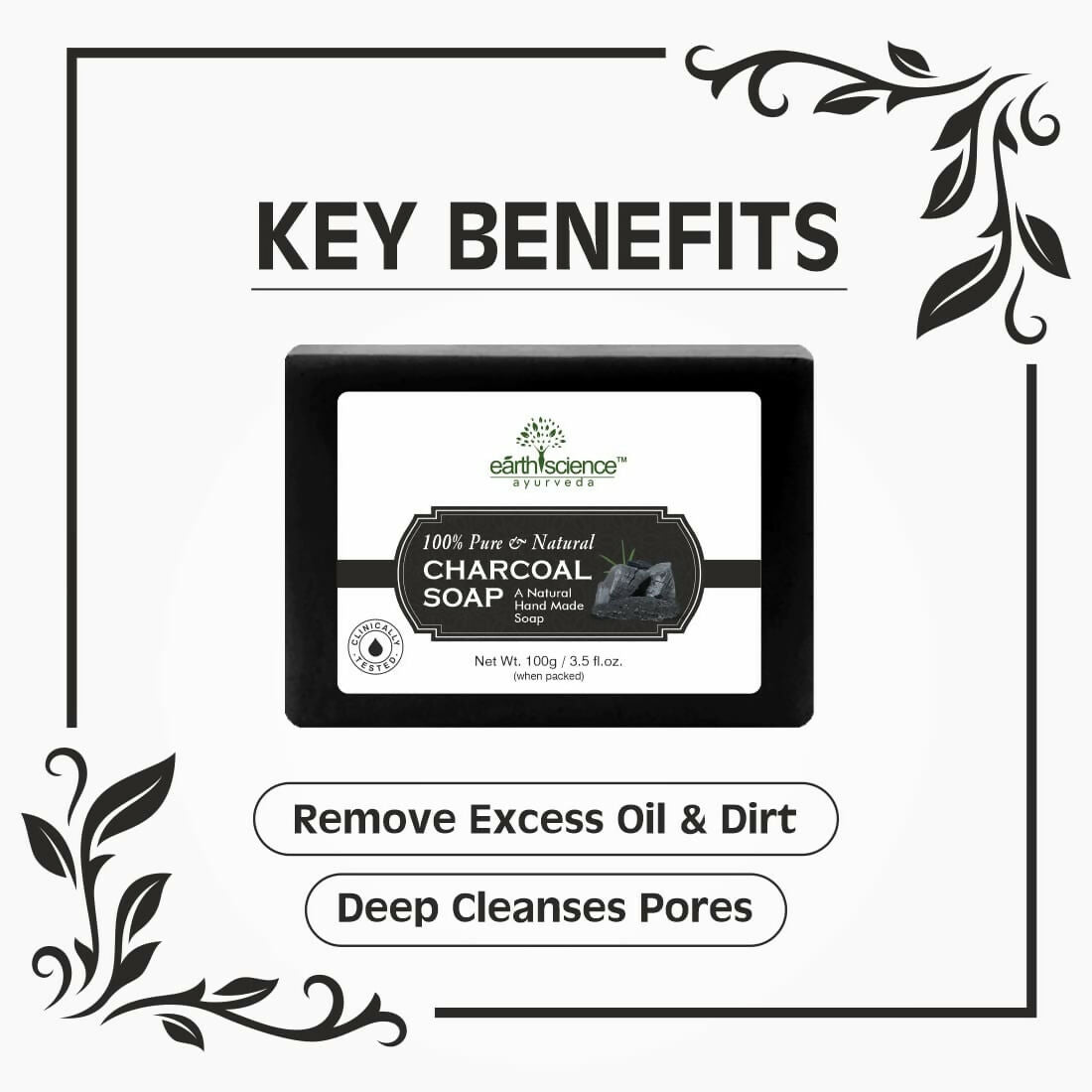 Earth Science Ayurveda Activated Charcoal Bath Soap 