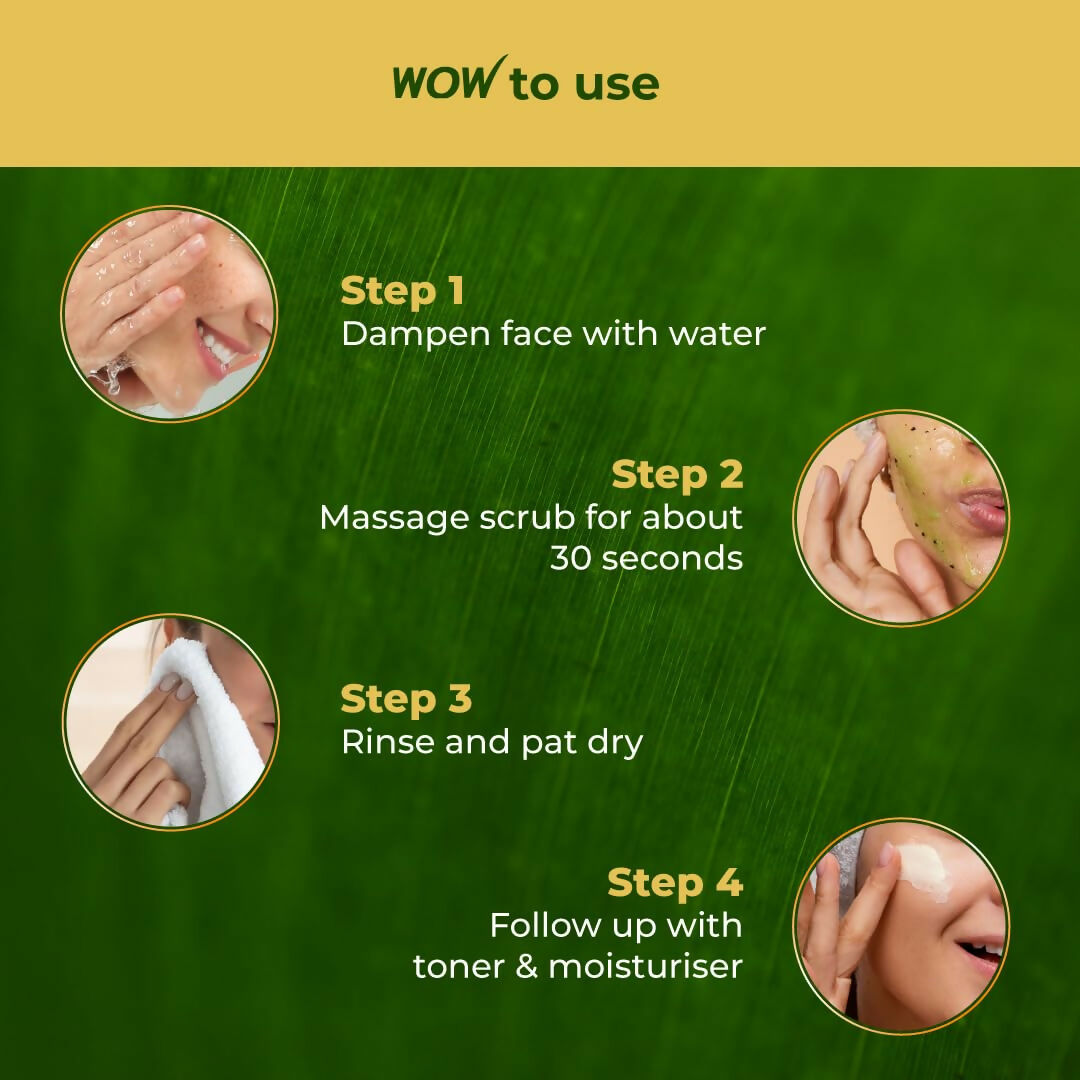 WOW Skin Science Neem & Hyaluronic Acid Pimple Care Face Scrub For Anti-Bacterial, Unclogs Pores 