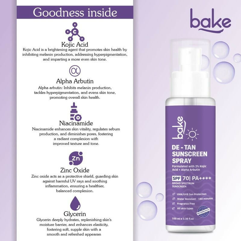 Bake SPF 70 Sunscreen Spray PA++++ Waterproof  Grab2Buy Bake Grab2Buy