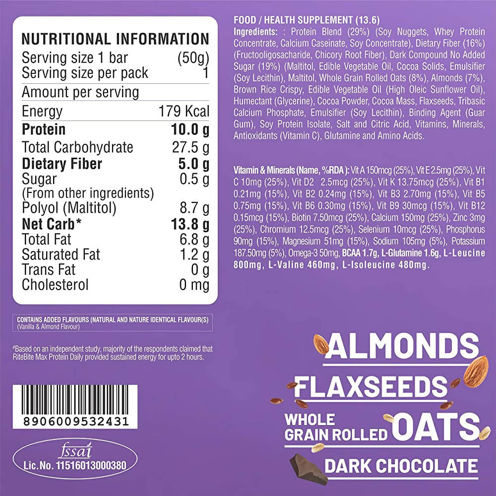 RiteBite Max Protein Ultimate Choco Almond Bar 
