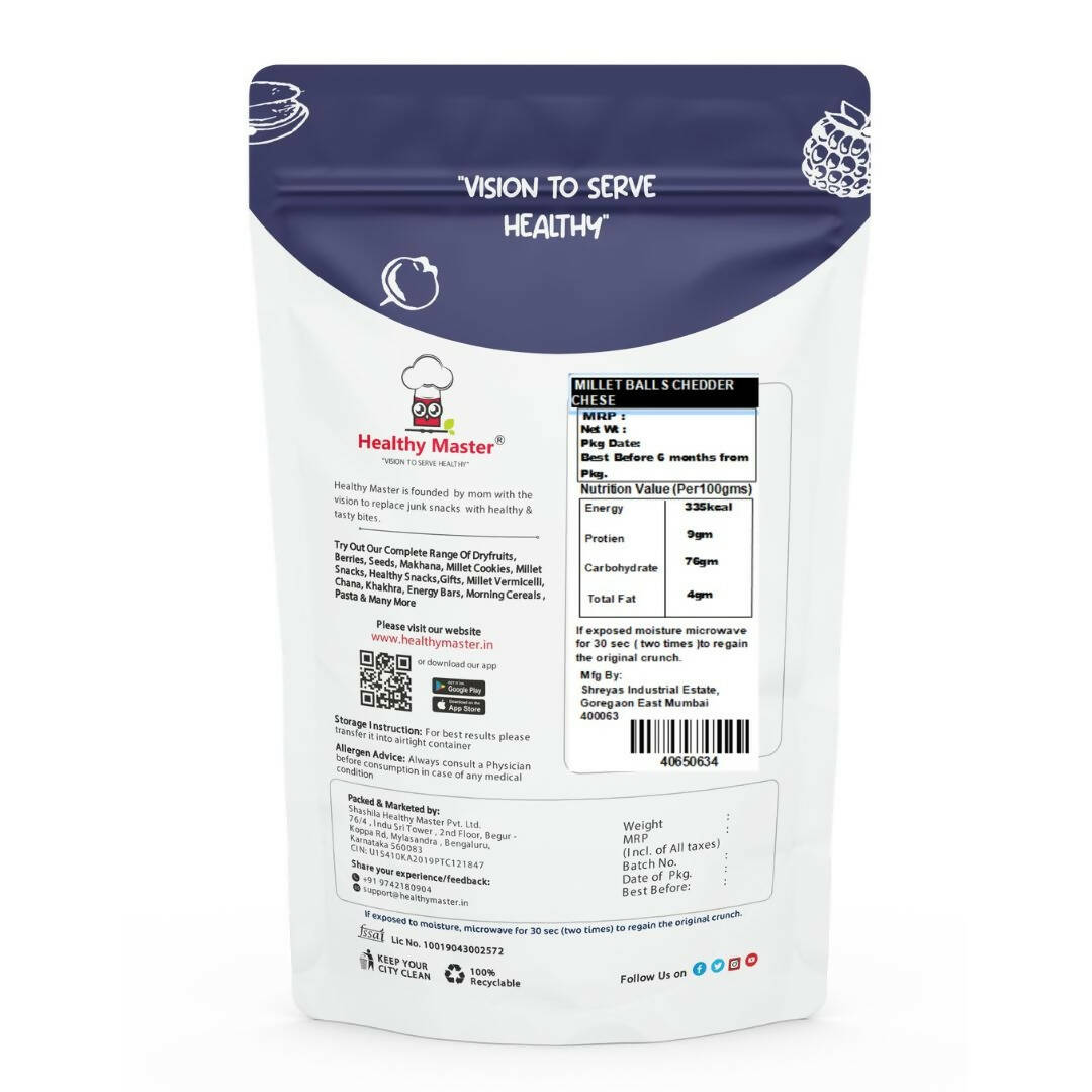 Healthy Master Millet Balls - Cheddar Cheese - Grab2buy