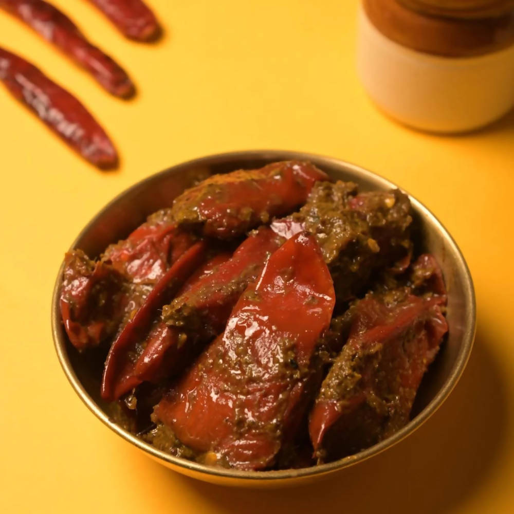 The State Plate Banarasi Stuffed Red Chilli Pickle - Grab2buy