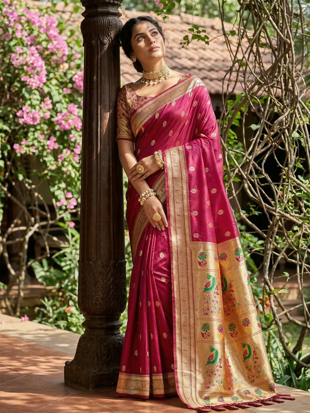 Shree Shyam Fashion Pink Soft Silk Saree