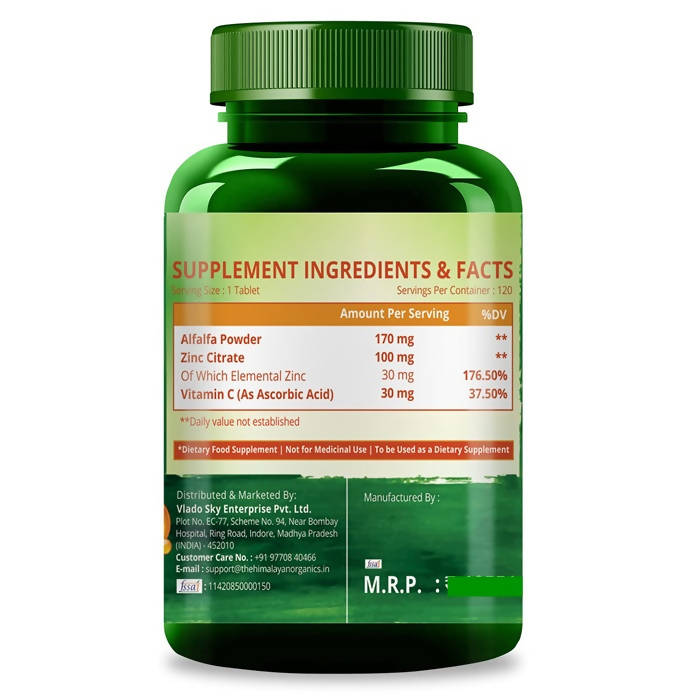 Himalayan Organics Zinc With Vitamin C Tablets 