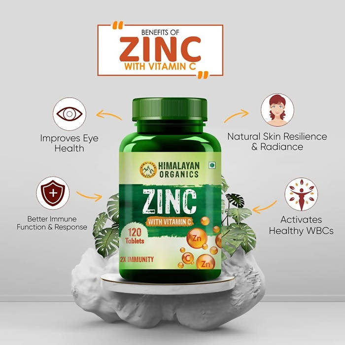Himalayan Organics Zinc With Vitamin C Tablets 
