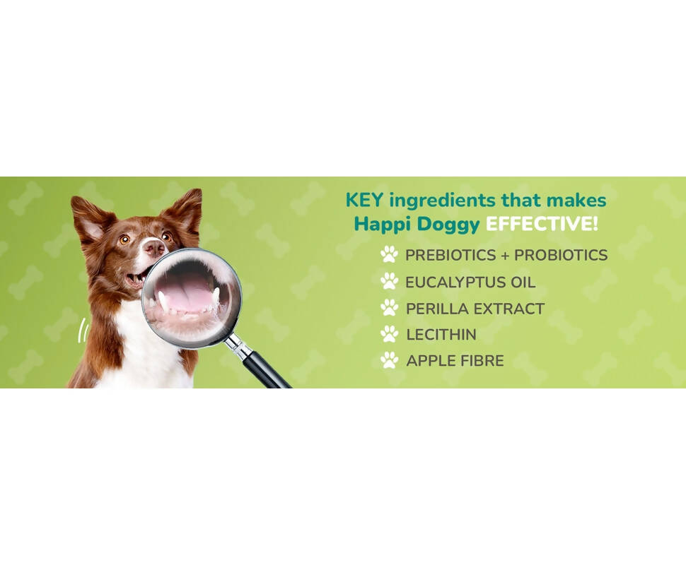 Happi Doggy Dental Chew Care Hip & Joint Support Rosehip & Okra 