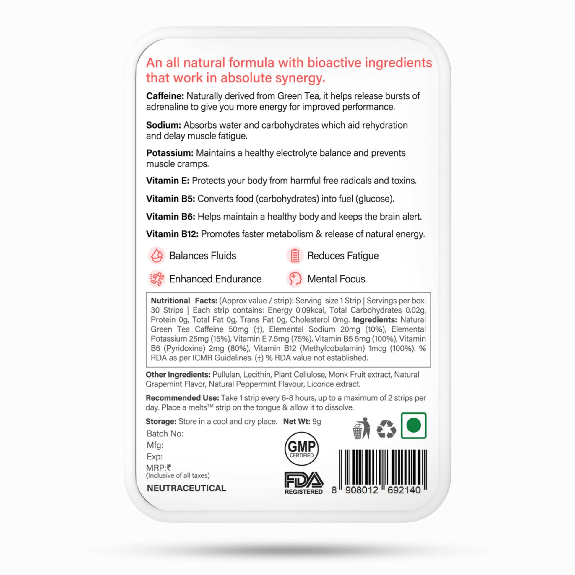 Wellbeing Nutrition Melts Instant Energy Oral Strips - Grab2buy