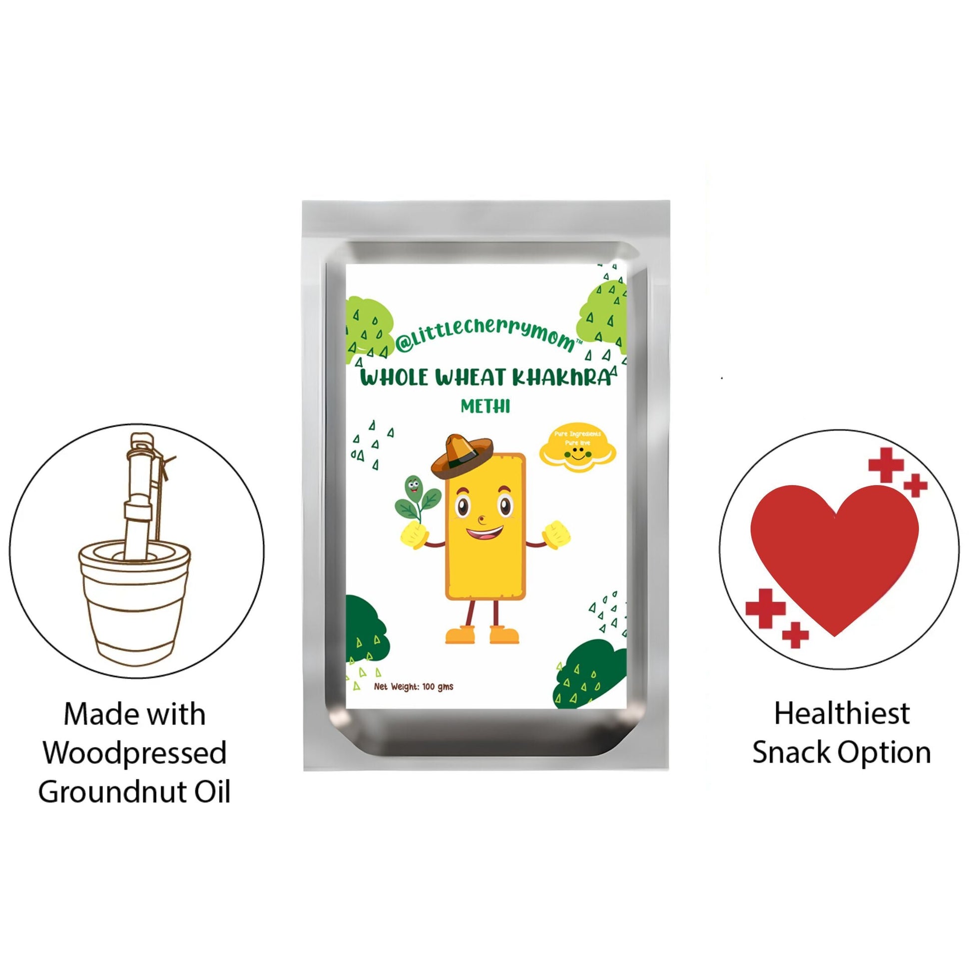 Littlecherrymom Whole Wheat Khakhra ?Methi | Swadesiicart