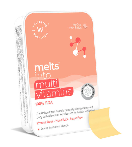 Wellbeing Nutrition Melts Into Multivitamins Oral Strips-Divine Alphonso Mango Flavor  Grab2Buy Wellbeing Nutrition Grab2Buy