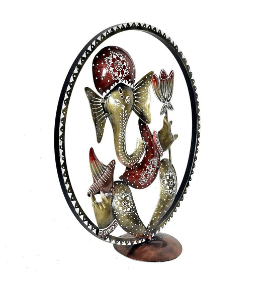 Umi Ganesha Idol in Cirle Decorative Handicraft Showpiece Ganesha Idol - Grab2buy