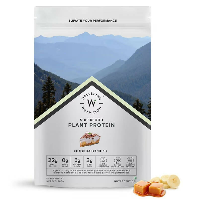 Wellbeing Nutrition Superfood Plant Protein Isolate - British Banoffee Pie  Grab2Buy Wellbeing Nutrition Grab2Buy