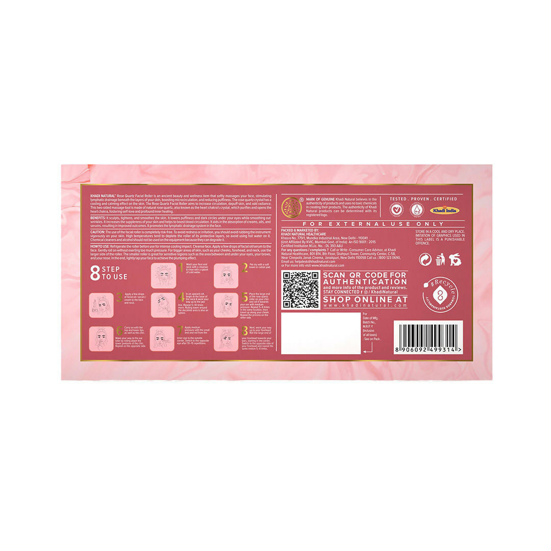 Khadi Natural Rose Quartz Facial Roller  Grab2Buy Khadi Natural Grab2Buy