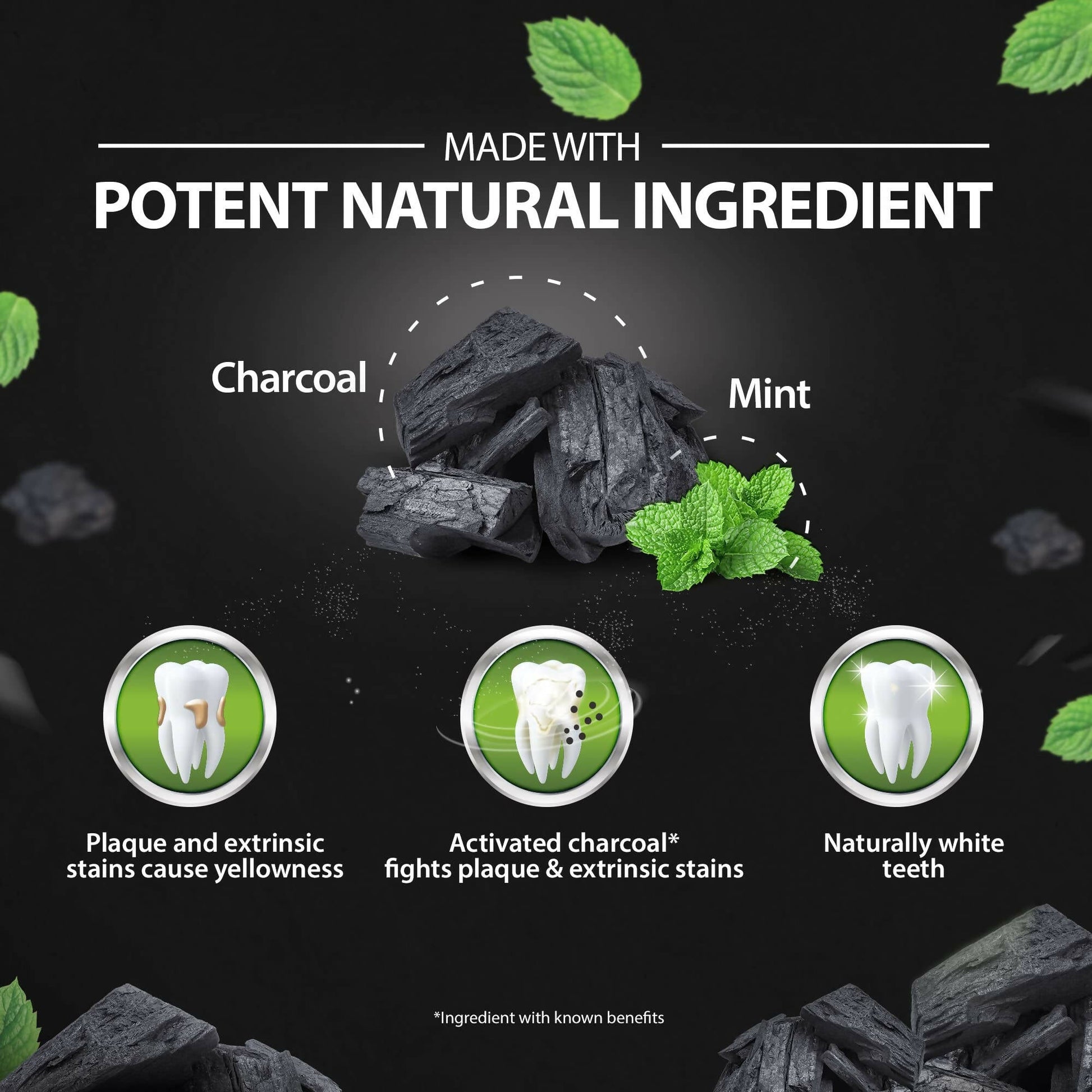 Dabur Herb'l Activated Charcoal & Mint Whitening Toothpaste 