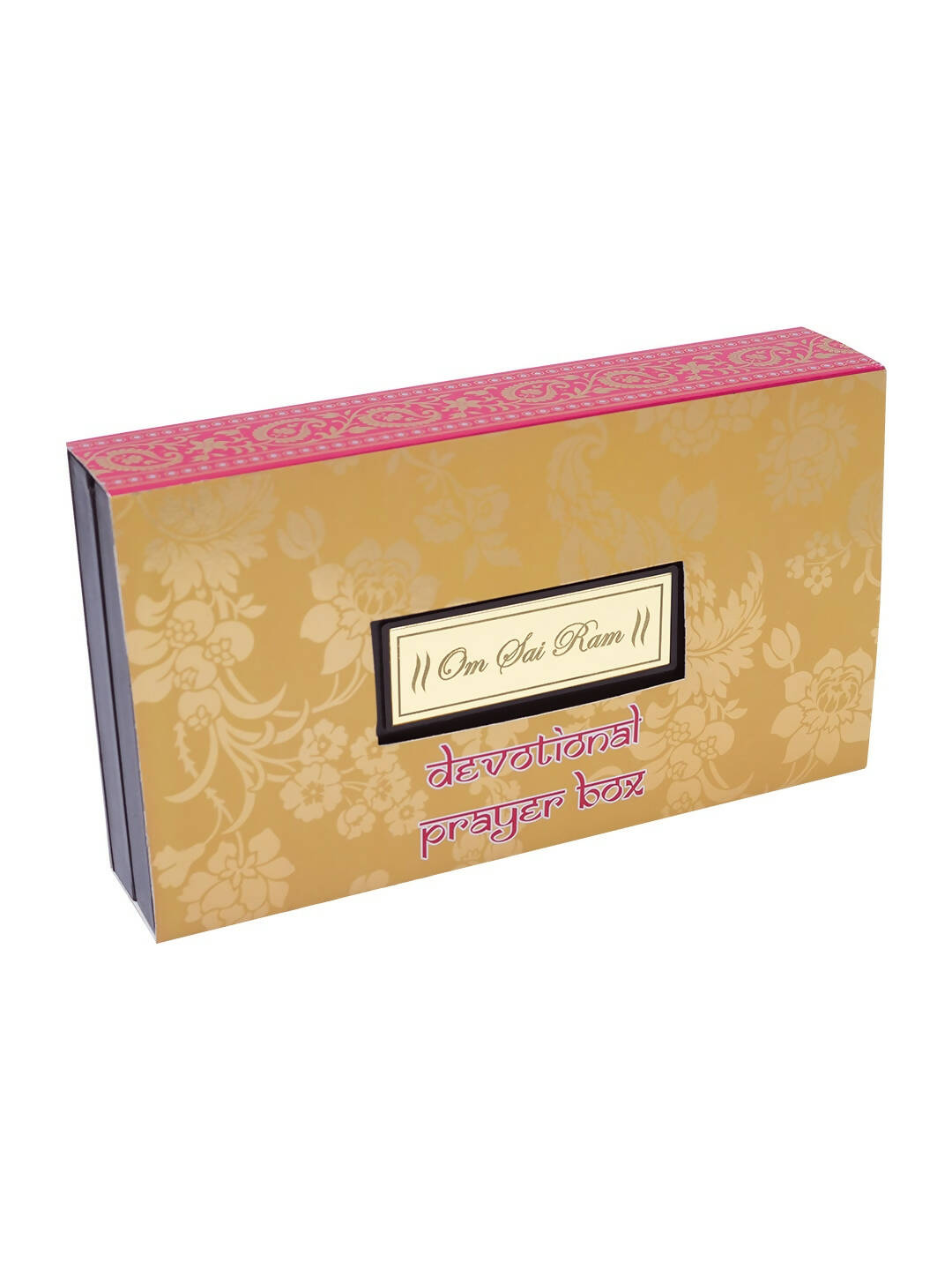 Golden Peacock Brown & Blue 24 CT Gold Foil Wooden Sri Sai Baba Pooja Box 