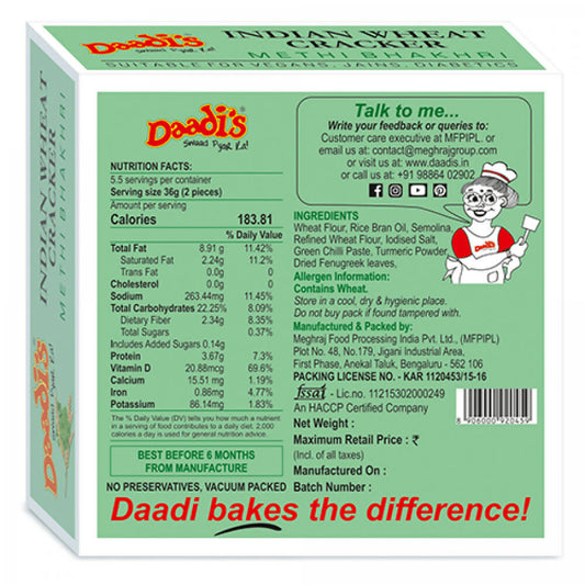 Daadi's Methi Bhakhri - Grab2buy