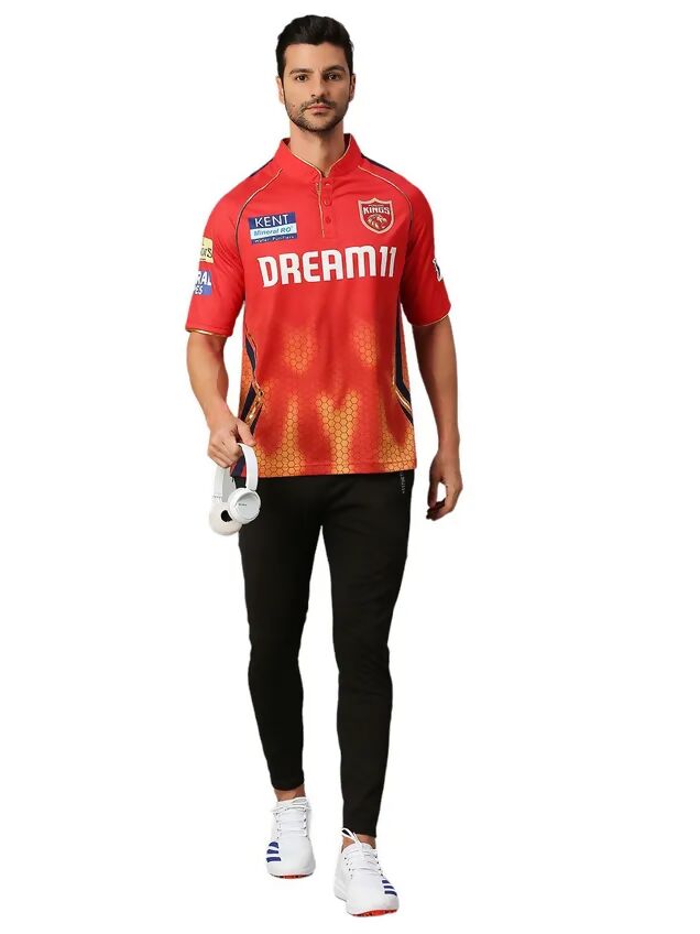 Punjab Kings Men Red Printed Half Sleeves Jersey IPL, T20 