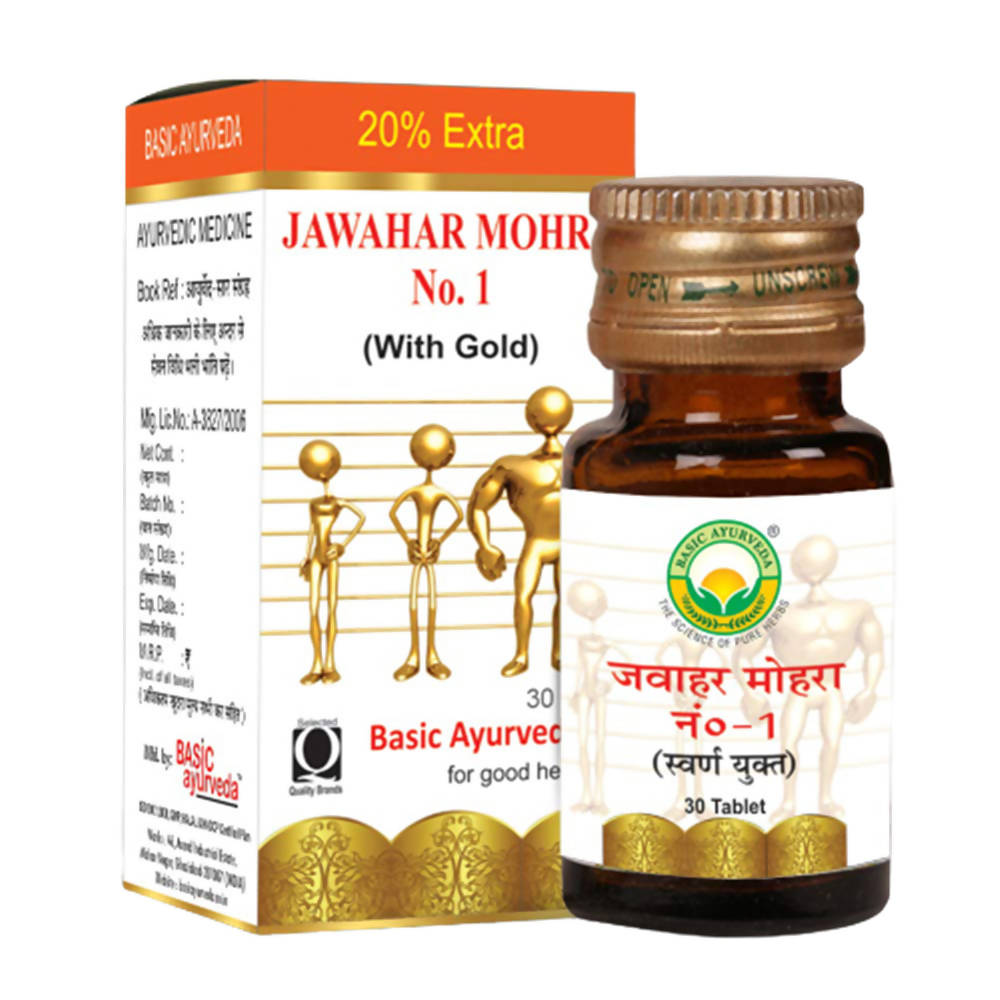 Basic Ayurveda Jawahar Mohra No.1 (With Gold) Tablet 
