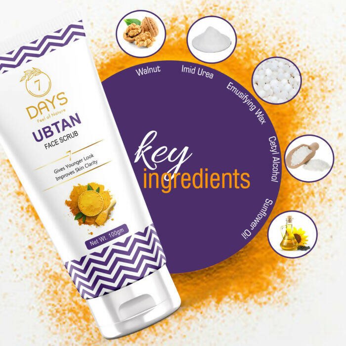 7 Days Ubtan Face Scrub with Turmeric & Walnut 