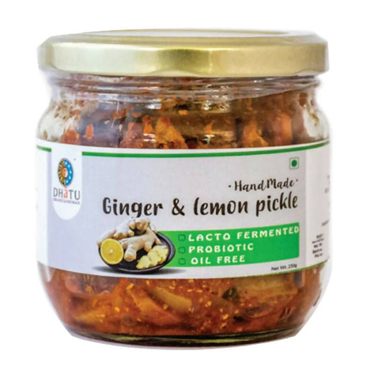 Dhatu Organics & Naturals Oil Free Ginger Lemon Pickle - Grab2buy