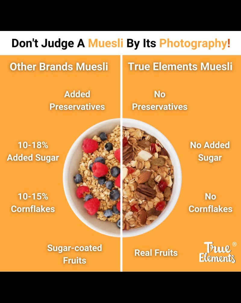 True Elements Fruit And Nut Muesli - Protein Rich 