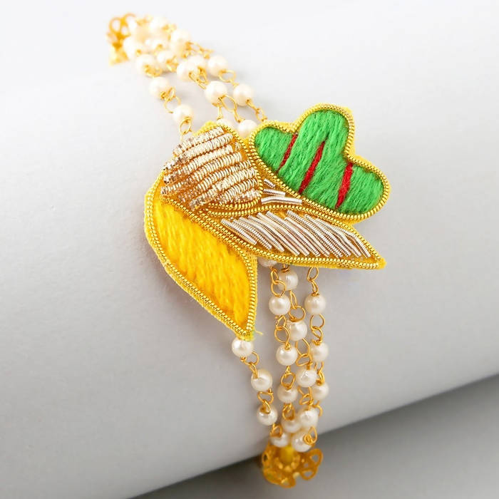 Meenakari Glimming Rakhi & Almonds Jar