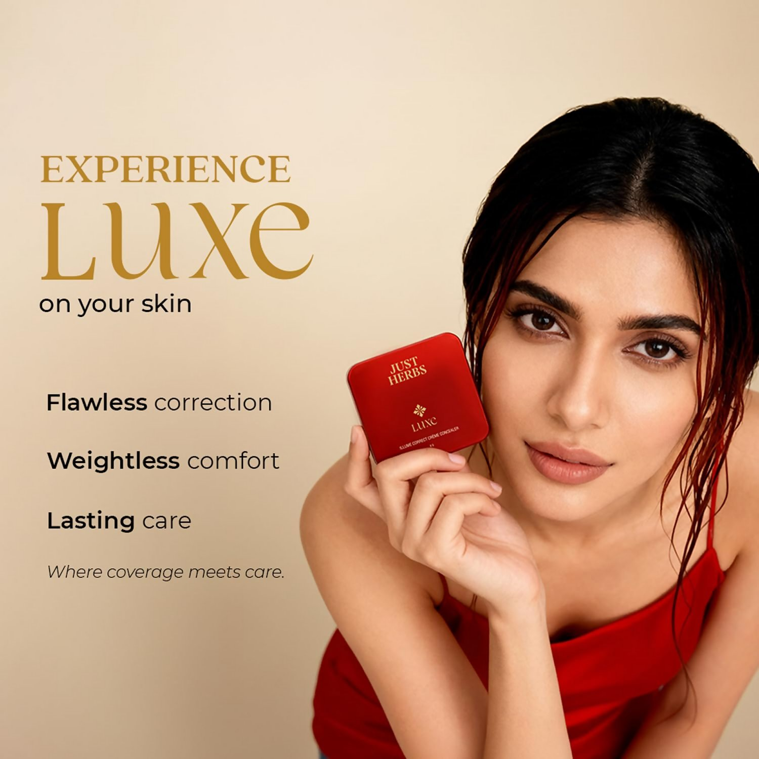 Just Herbs Luxe Illume Correct Créme Concealer Covers Dark Circles (140 Sand)