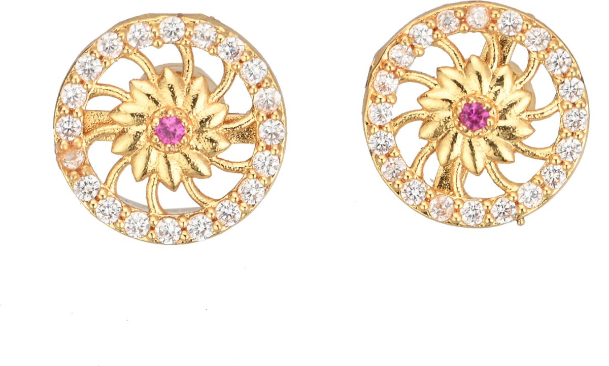 AanyaCentric Elegant Gold Plated Ad American Diamond Earrings for Women Girls of All Ages - Grab2buy
