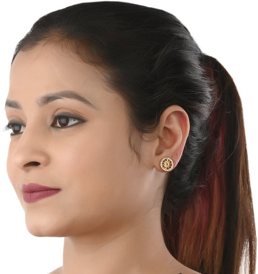 AanyaCentric Elegant Gold Plated Ad American Diamond Earrings for Women Girls of All Ages - Grab2buy