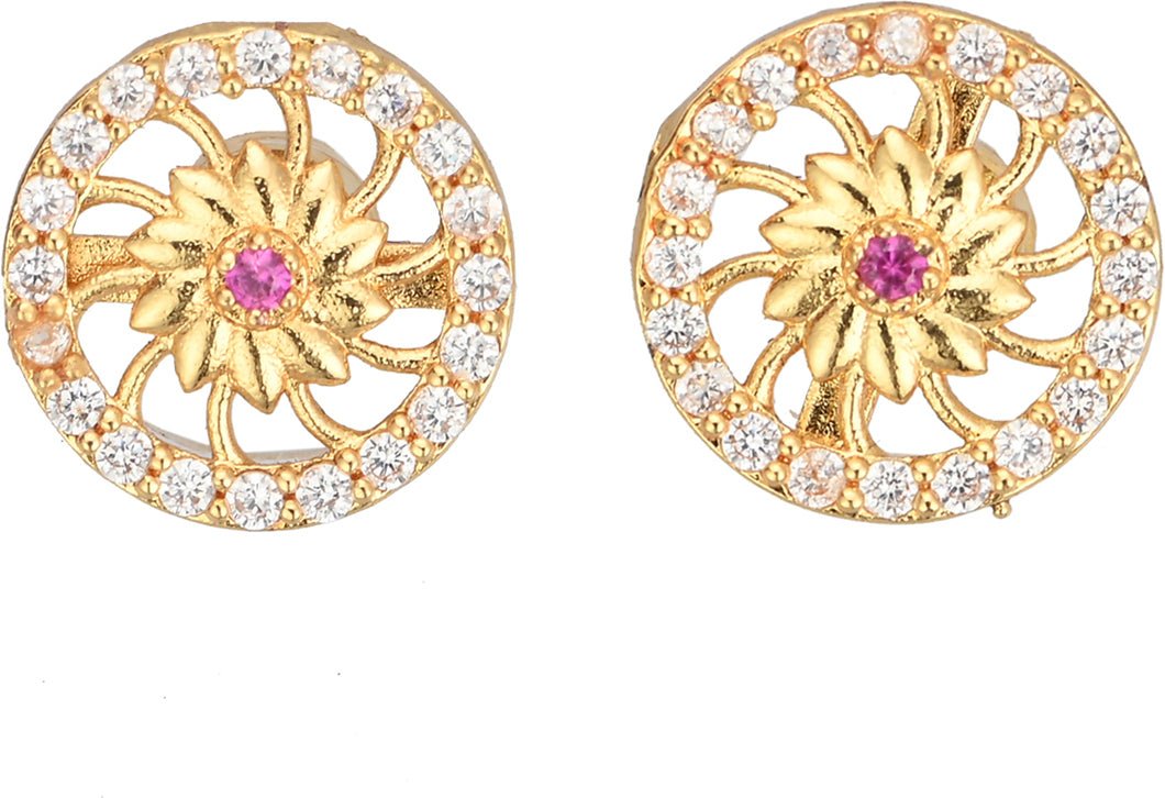 AanyaCentric Stylish Silver Plated Anklet & Gold-Polished American Diamond Earring Combo for Girls & Women
