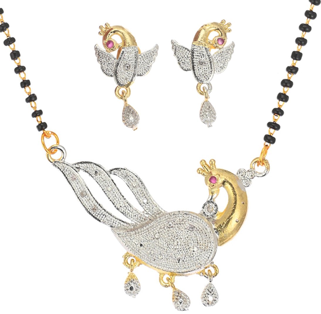 AanyaCentric Ad Short Mangalsutra Set Pendant with Earrings Golden  Grab2Buy AanyaCentric Grab2Buy
