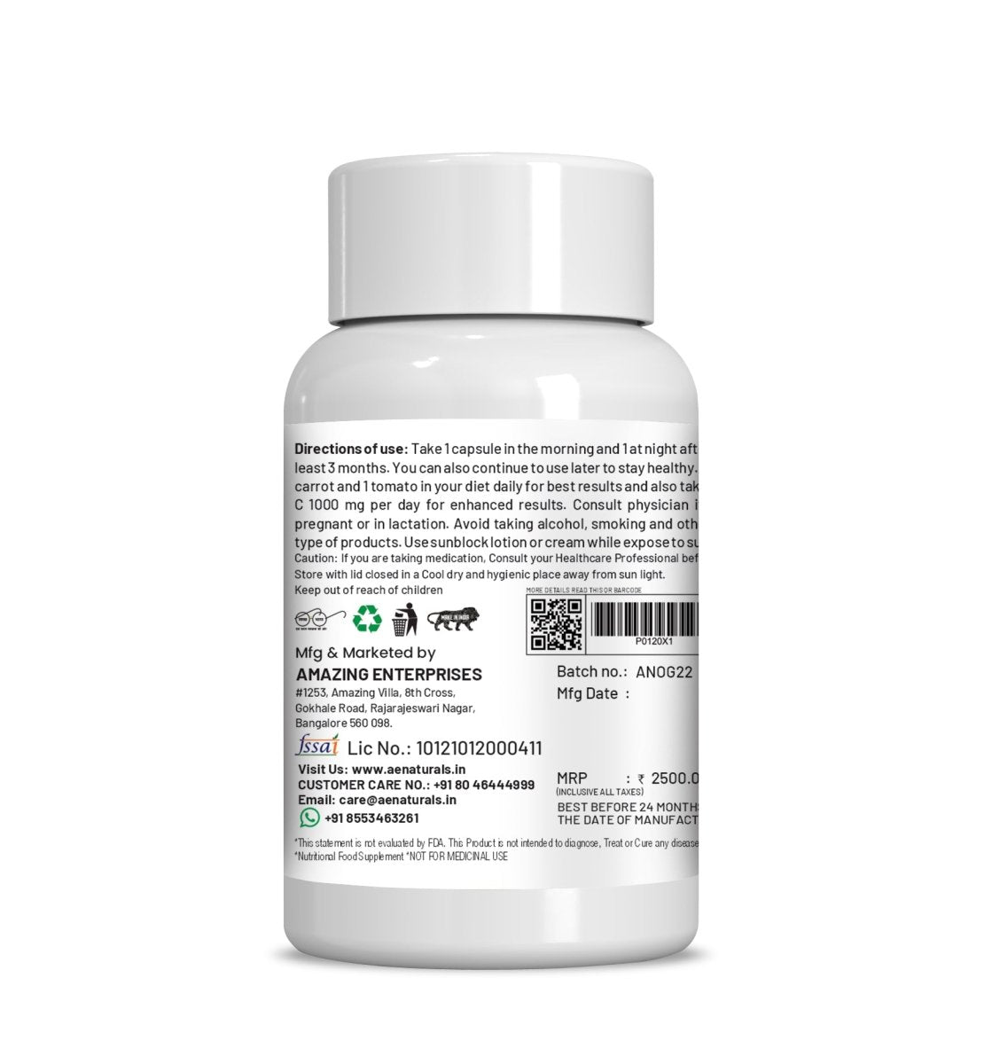 Ae Naturals Nano Gluta Skin Brightening Capsules - Grab2buy