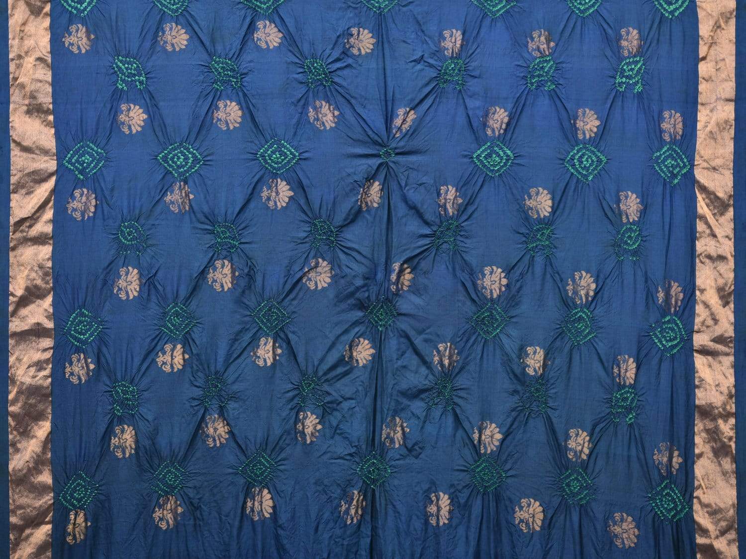 Navy Bandhani Uppada Silk Handloom Grab2Buy with Nilambari Buta Design - Global Threads 