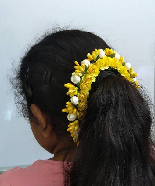 Yellow Flower Gajra  Grab2Buy Mokshi Collections Grab2Buy